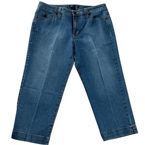 Jeanstar Straight Leg Crop Jeans Blue Stretch Denim Mid Rise Womens 14